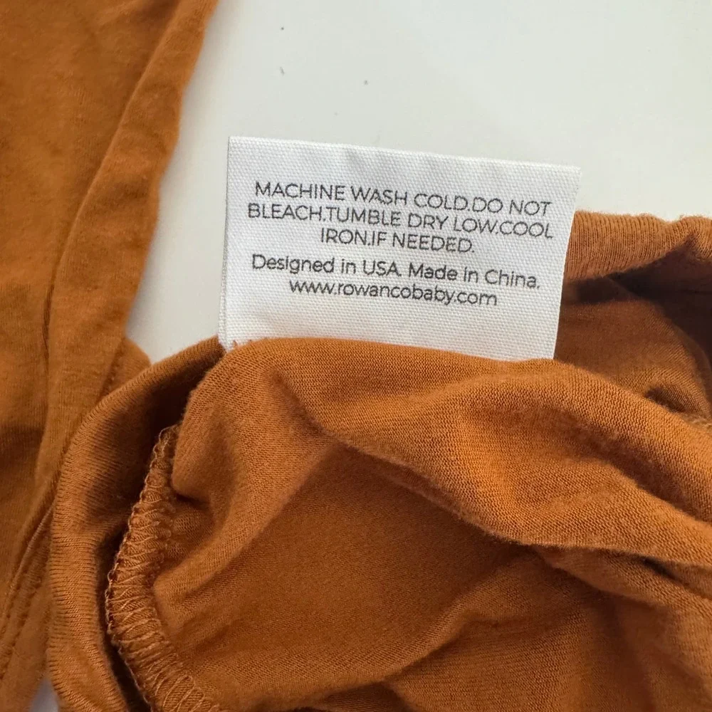 Rowan & Co Baby Bodysuit Pants Jogger Set Rust‎ Copper Bamboo Blend Outfit 3 6M